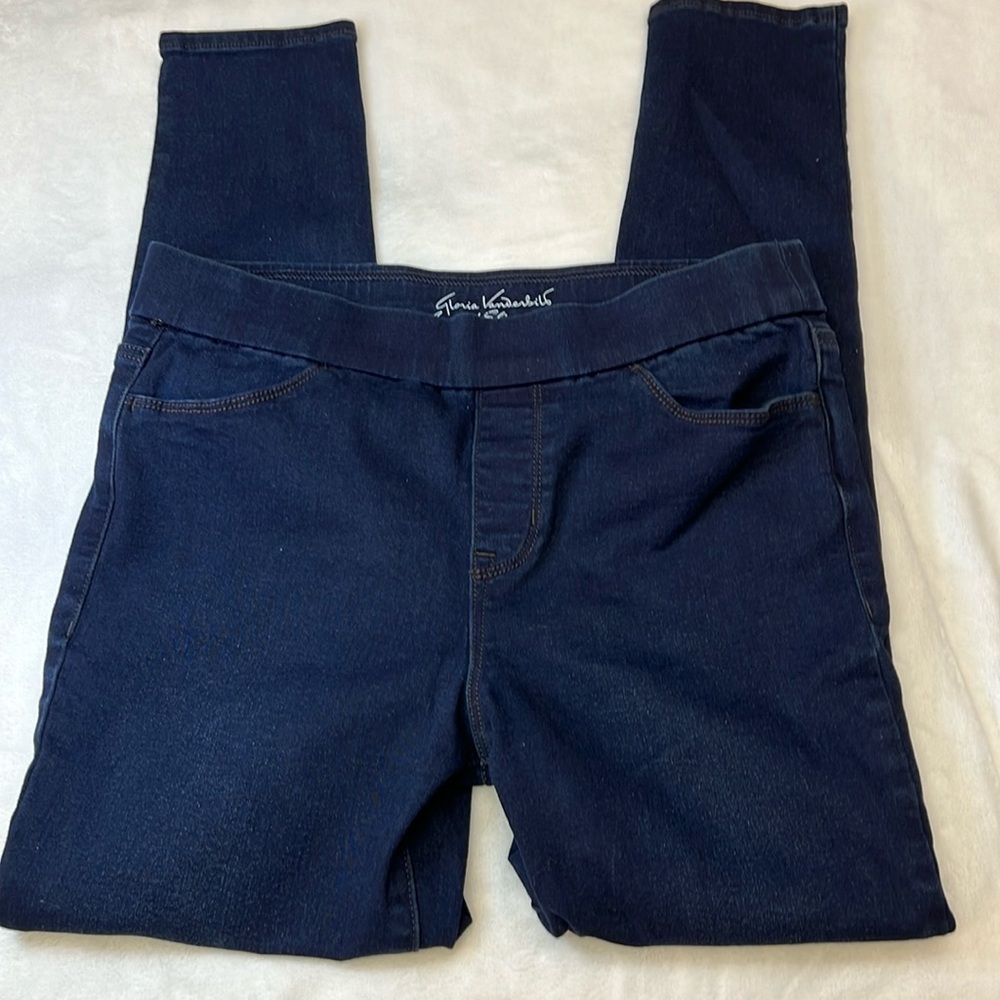 Gloria Vanderbilt Beverly High-Rise Fitted Pull On Jeans, Dark Blue. Size 8.NWOT